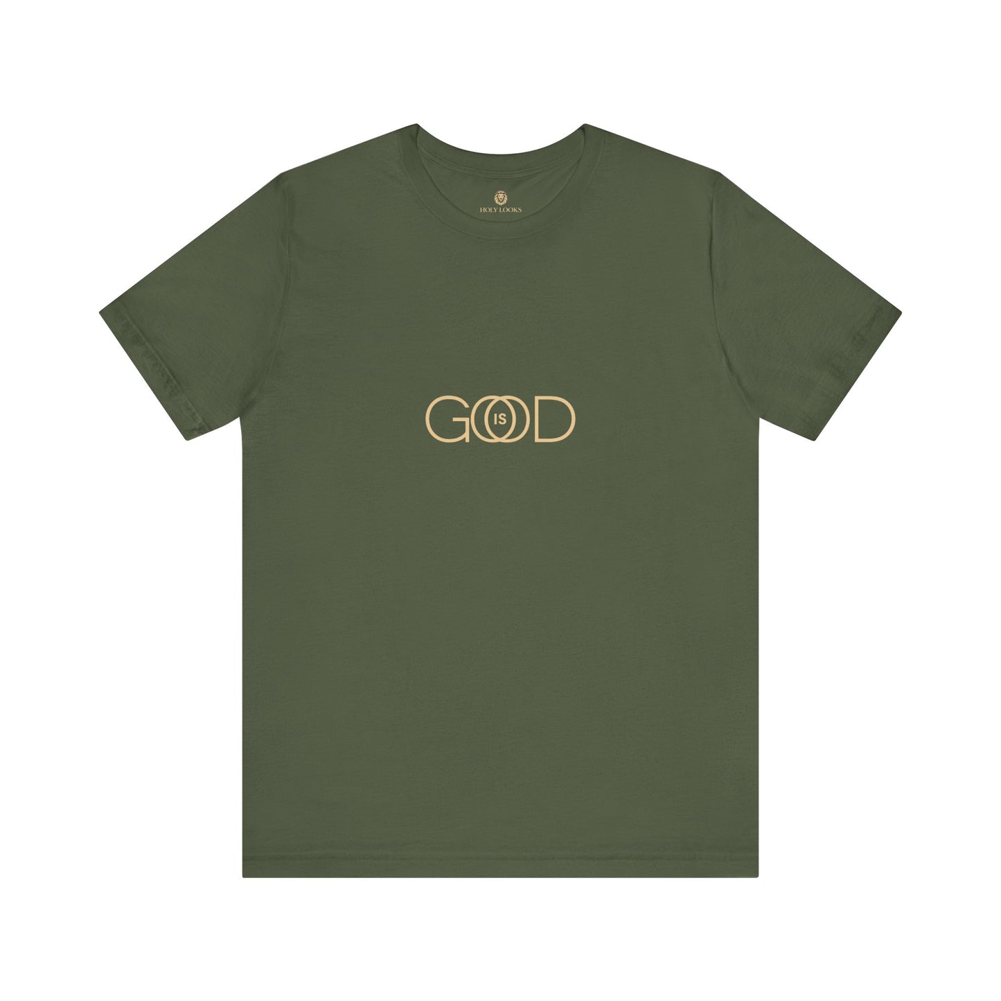 Spiritual t-shirt with "God is Good" phrase in a clean font