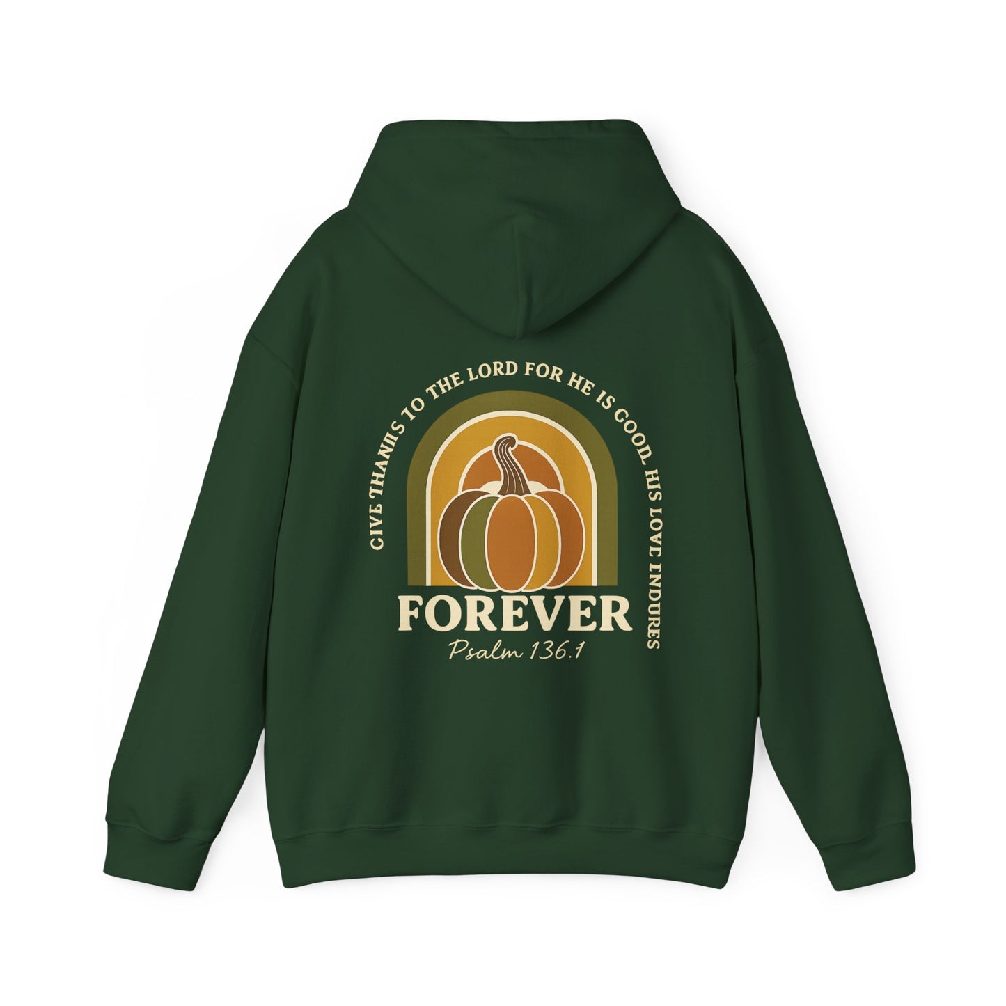Spiritual hoodie with fall pumpkins and gratitude message