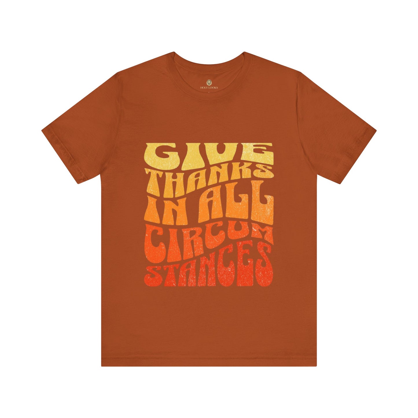 Religious t-shirt with pumpkin design and Thanksgiving message