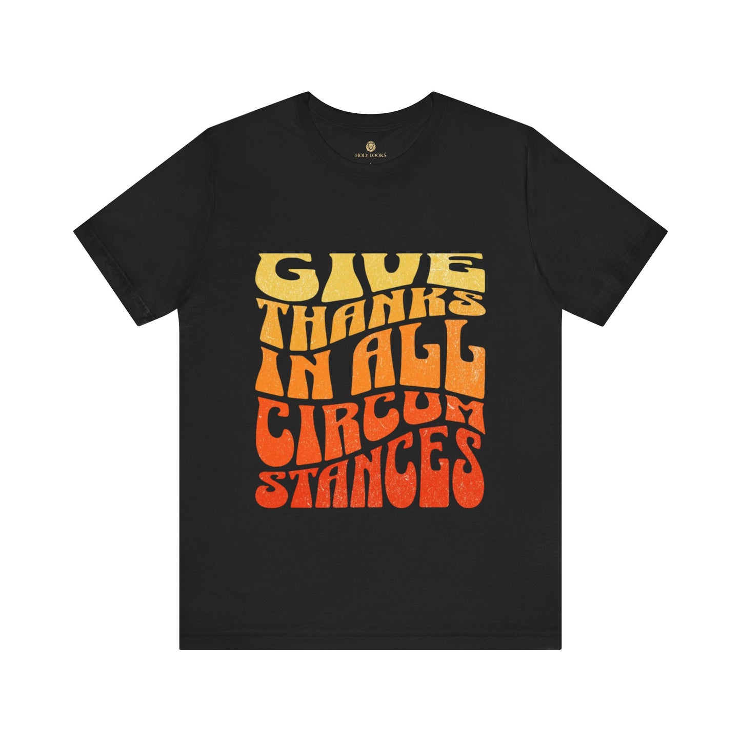 Faith-based t-shirt with autumn-themed "Give Thanks" message