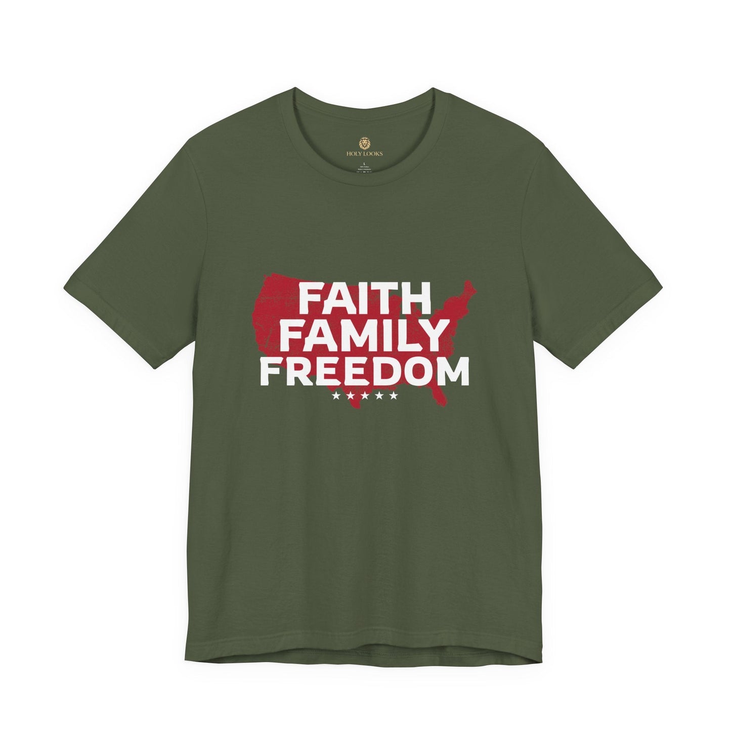 Faith Family Freedom USA Christian Tee - Holy Looks