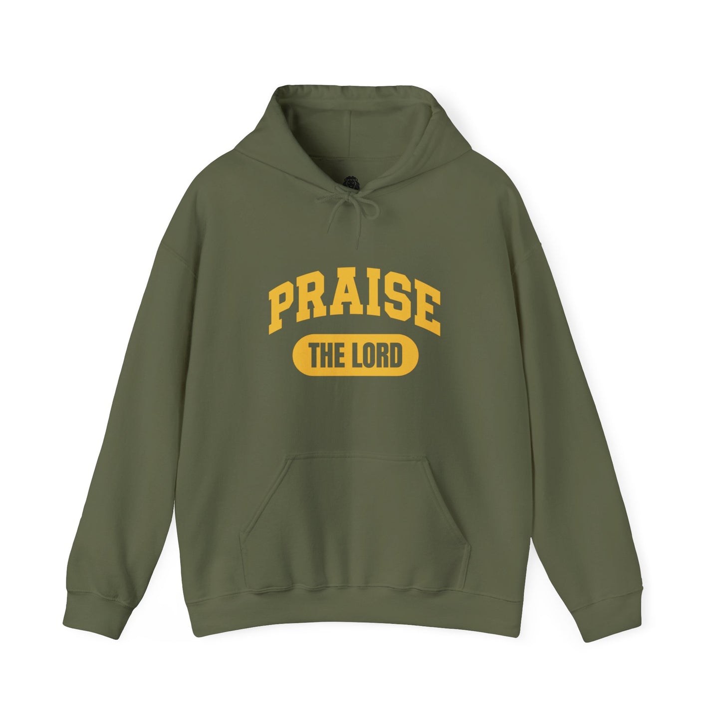 Faith hoodie with bold "PRAISE THE LORD" message