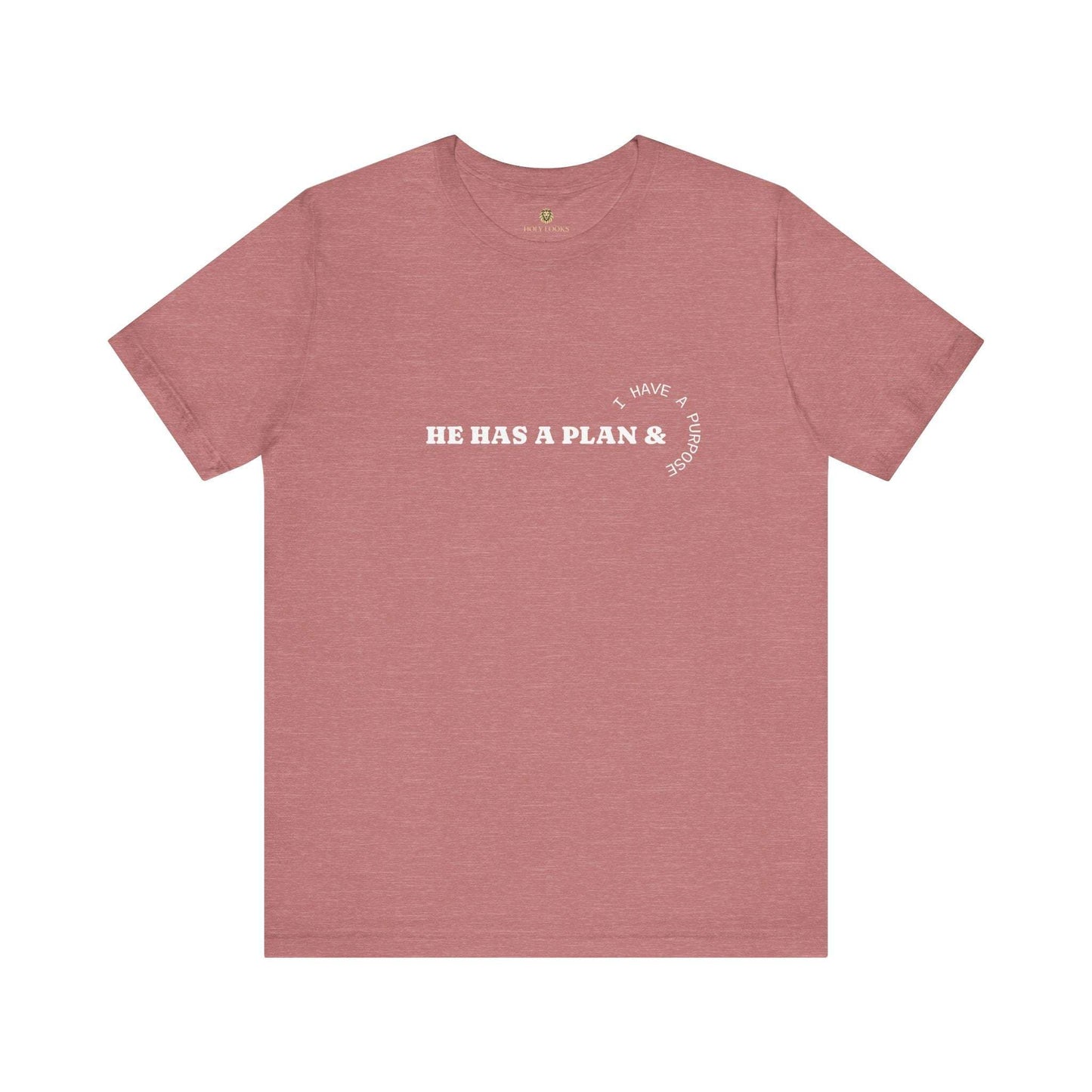 Religious t-shirt with "HE HAS A PLAN" printed for hope and encouragement
