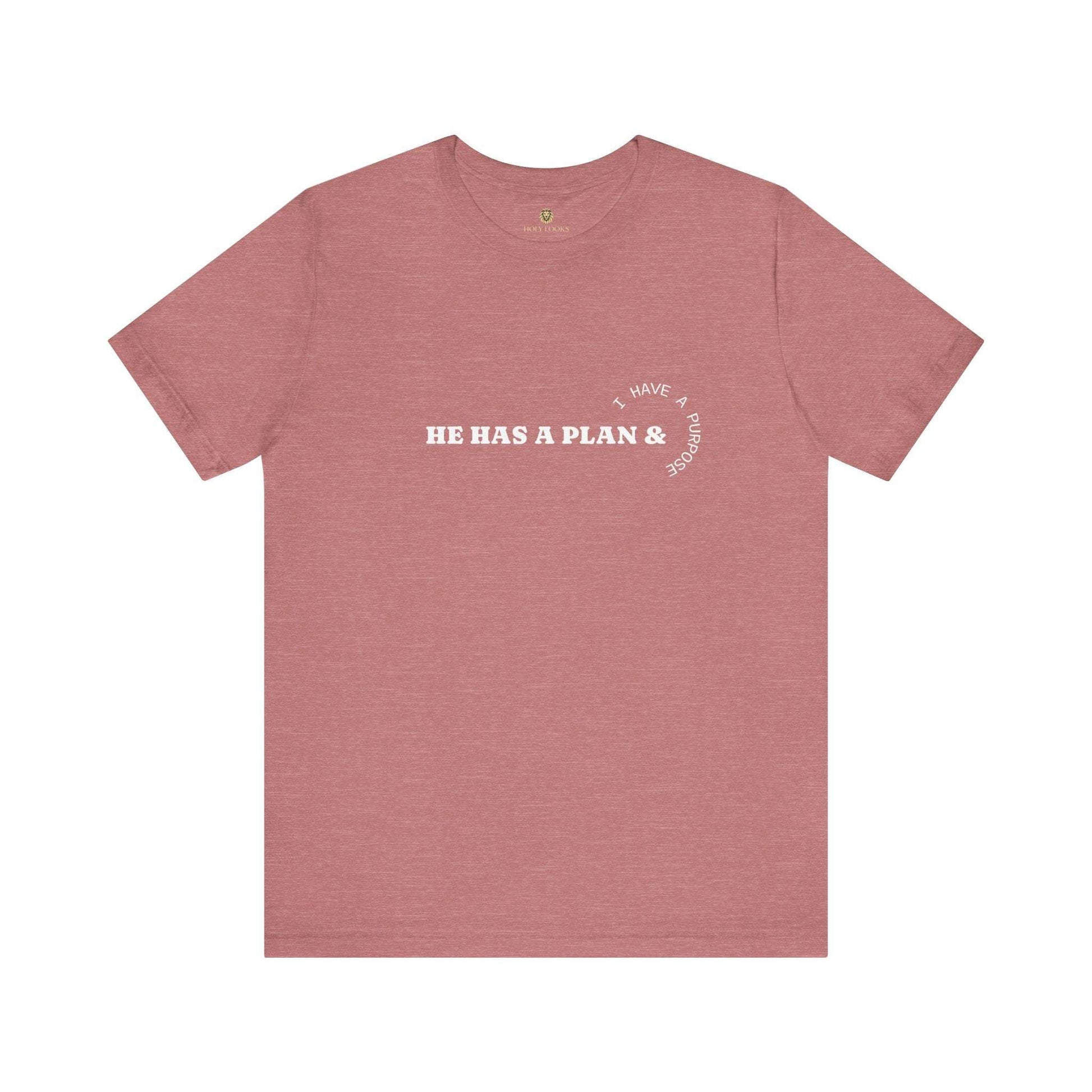 Religious t-shirt with "HE HAS A PLAN" printed for hope and encouragement