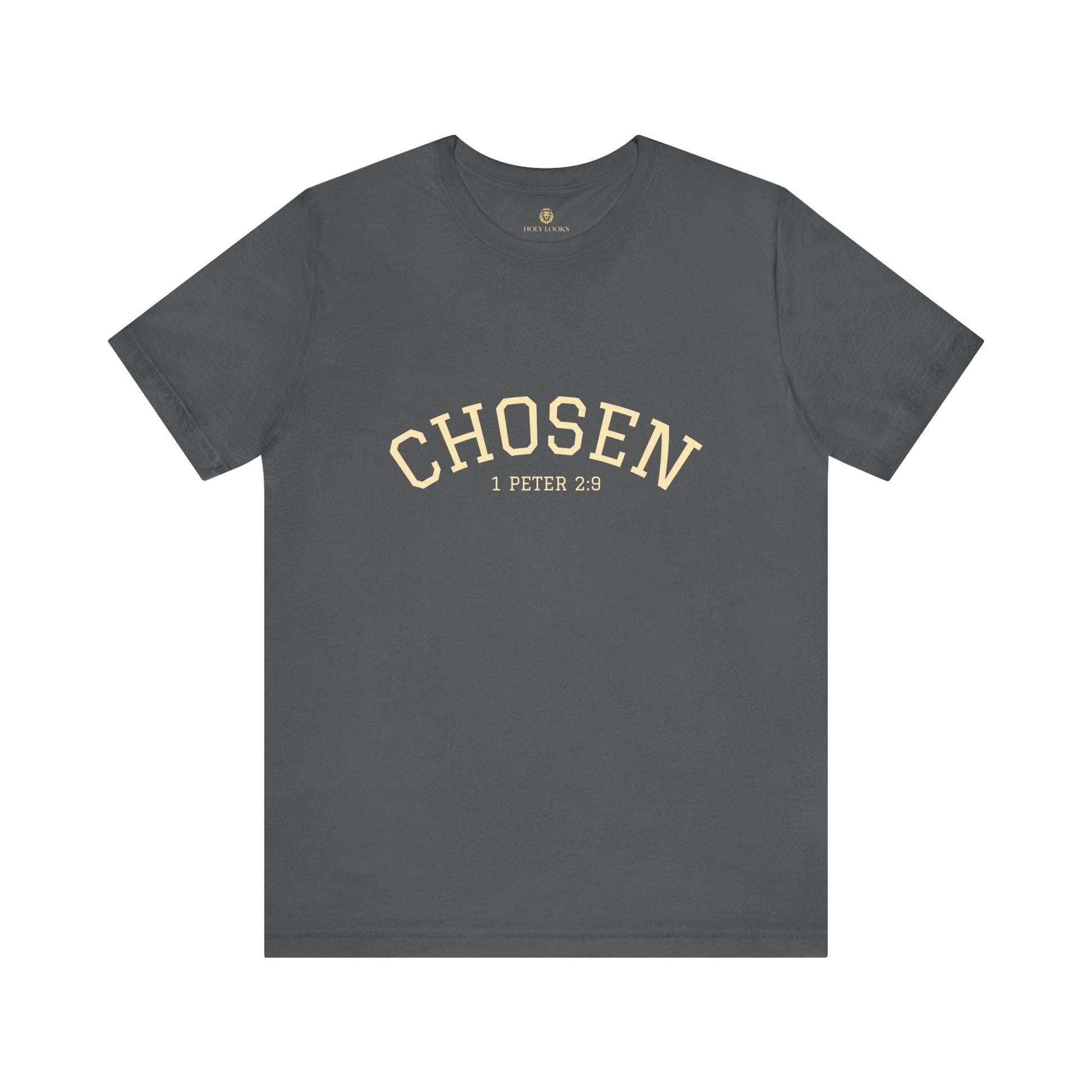Christian couple's tees with "CHOSEN" and 1 Peter 2:9 verse for believers