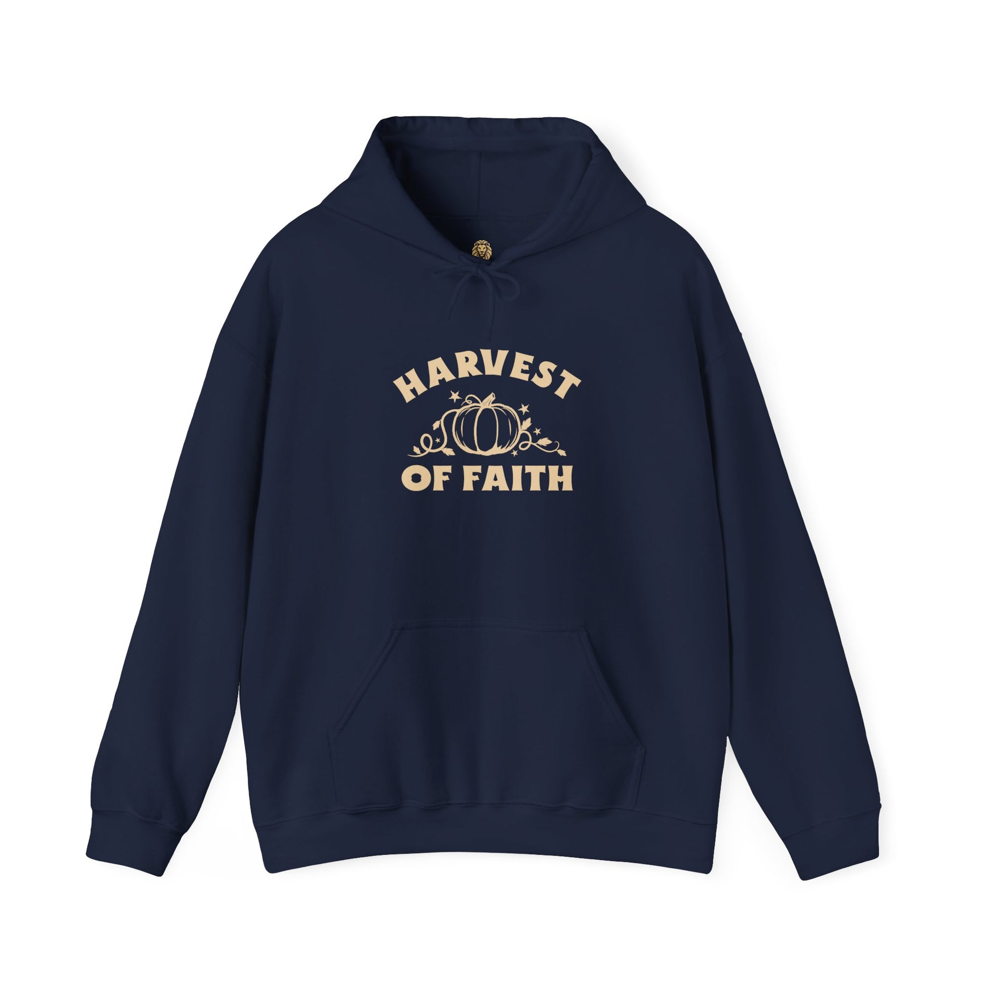 Faith hoodie celebrating fall with pumpkin illustration