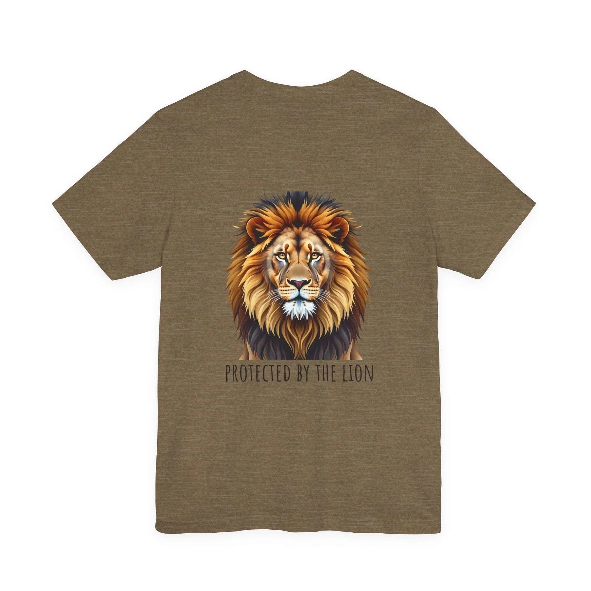 Christian apparel for family with lion and lamb illustrations representing strength and peace