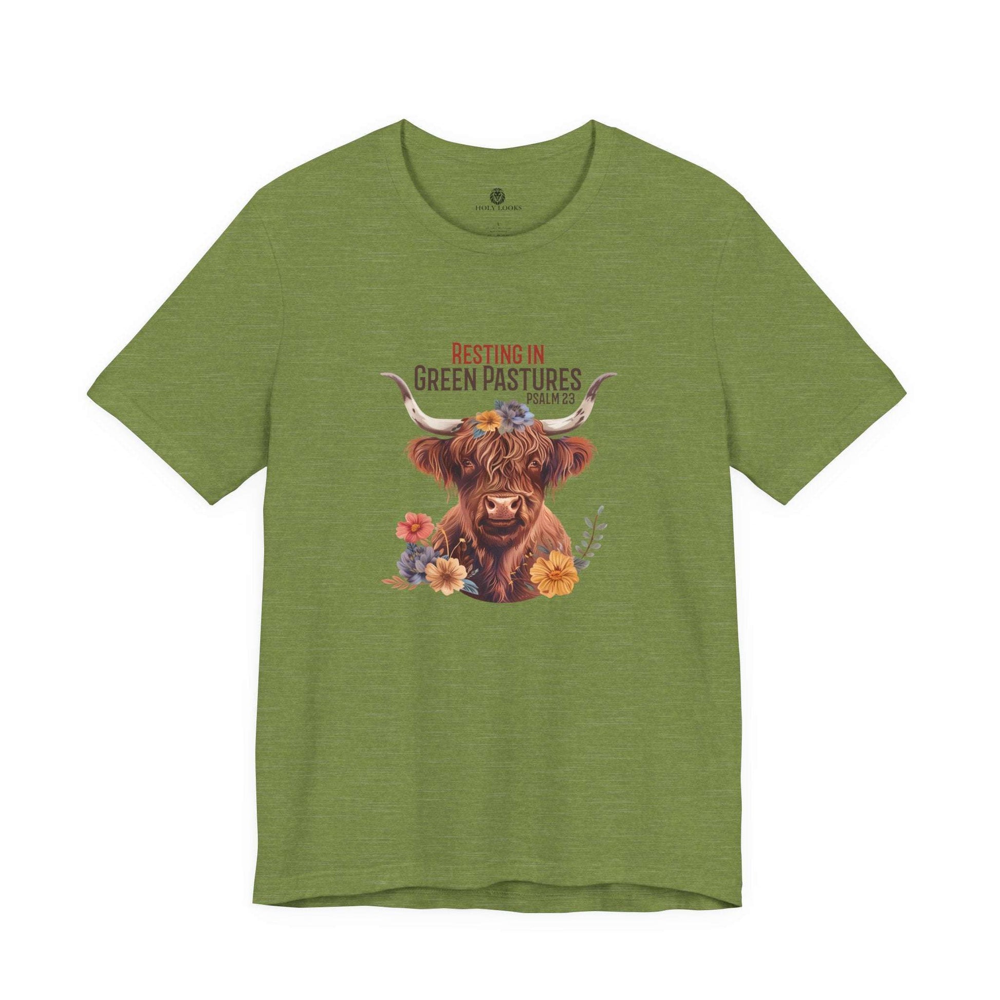 Resting in Green Pastures Fall Tee – Psalm 23 Christian Shirt