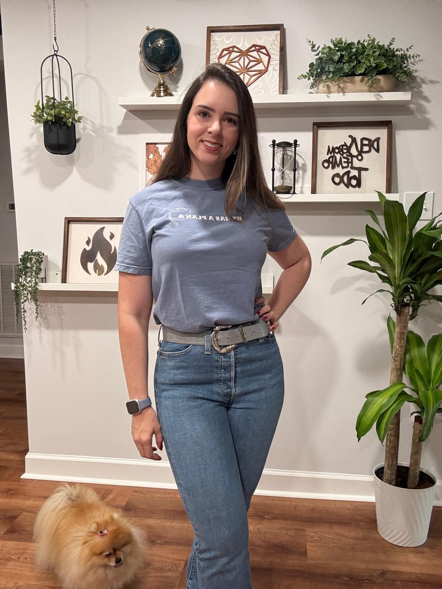 Inspirational Christian t-shirt with "HE HAS A PLAN" for confidence in God's purpose