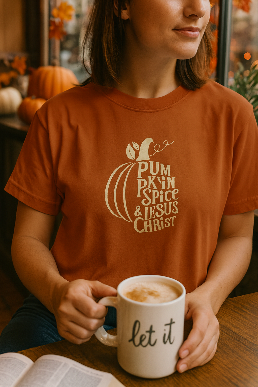 Pumpkin Spice & Jesus Christian Fall Tee