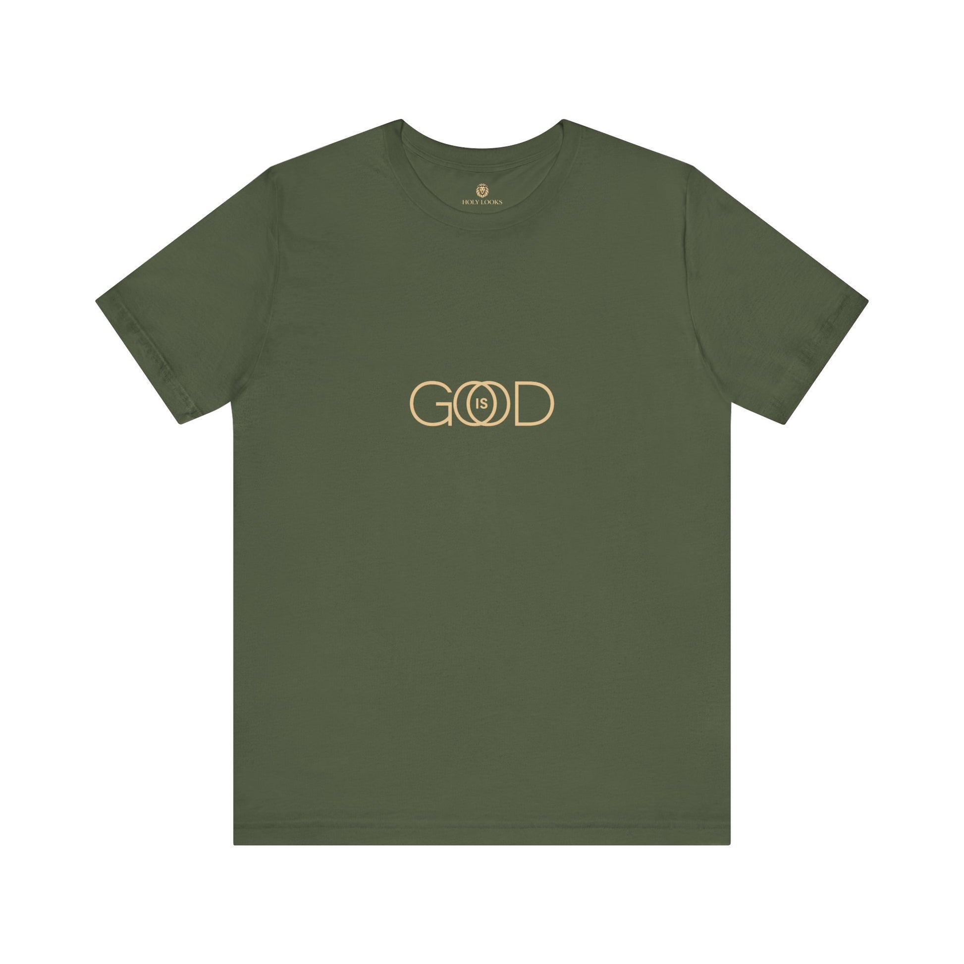 Spiritual t-shirt with "God is Good" phrase in a clean font