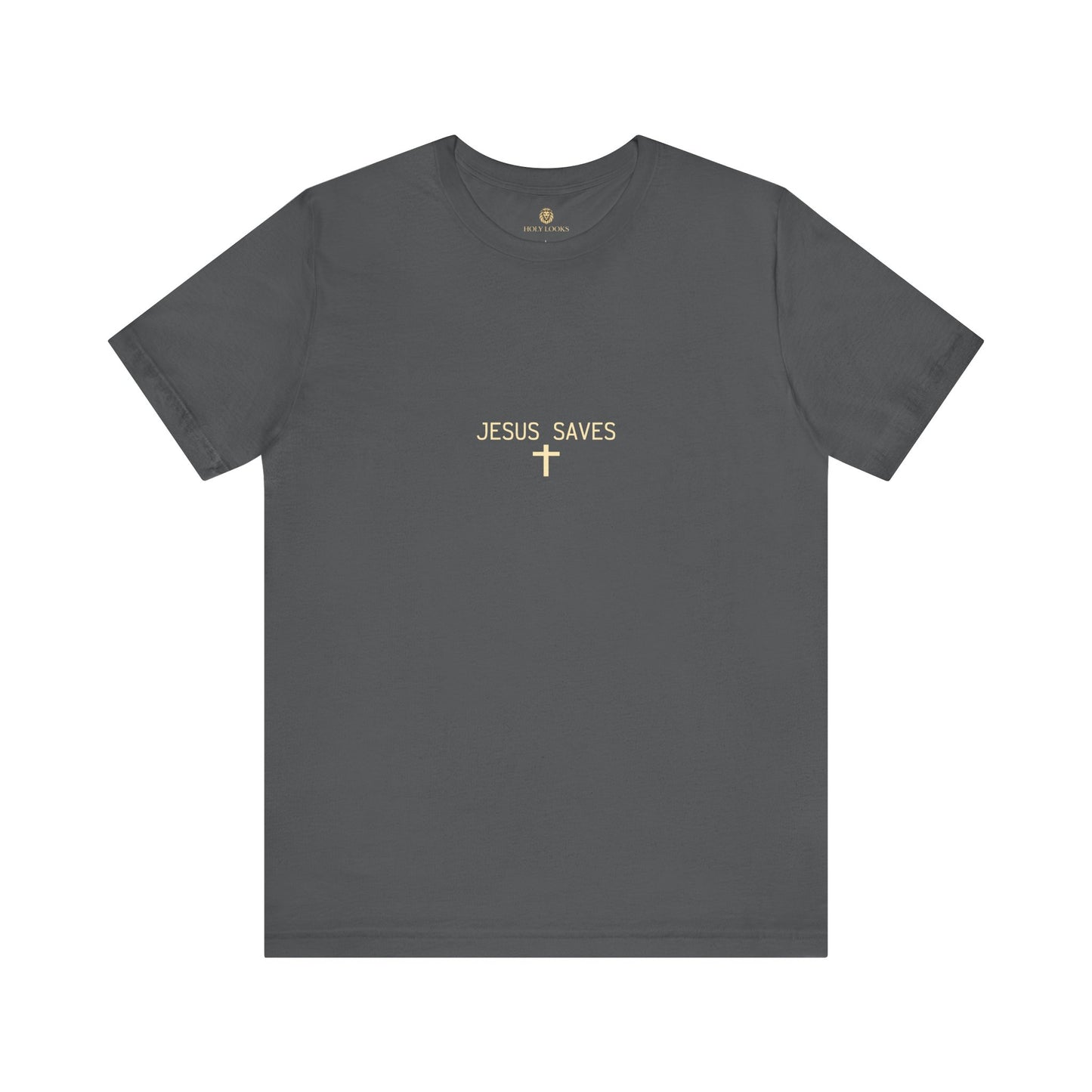 Religious t-shirts for couples with "JESUS SAVES" and cross symbol