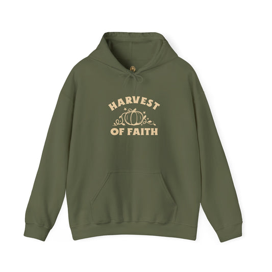 Faith hoodie featuring fall harvest and inspirational message