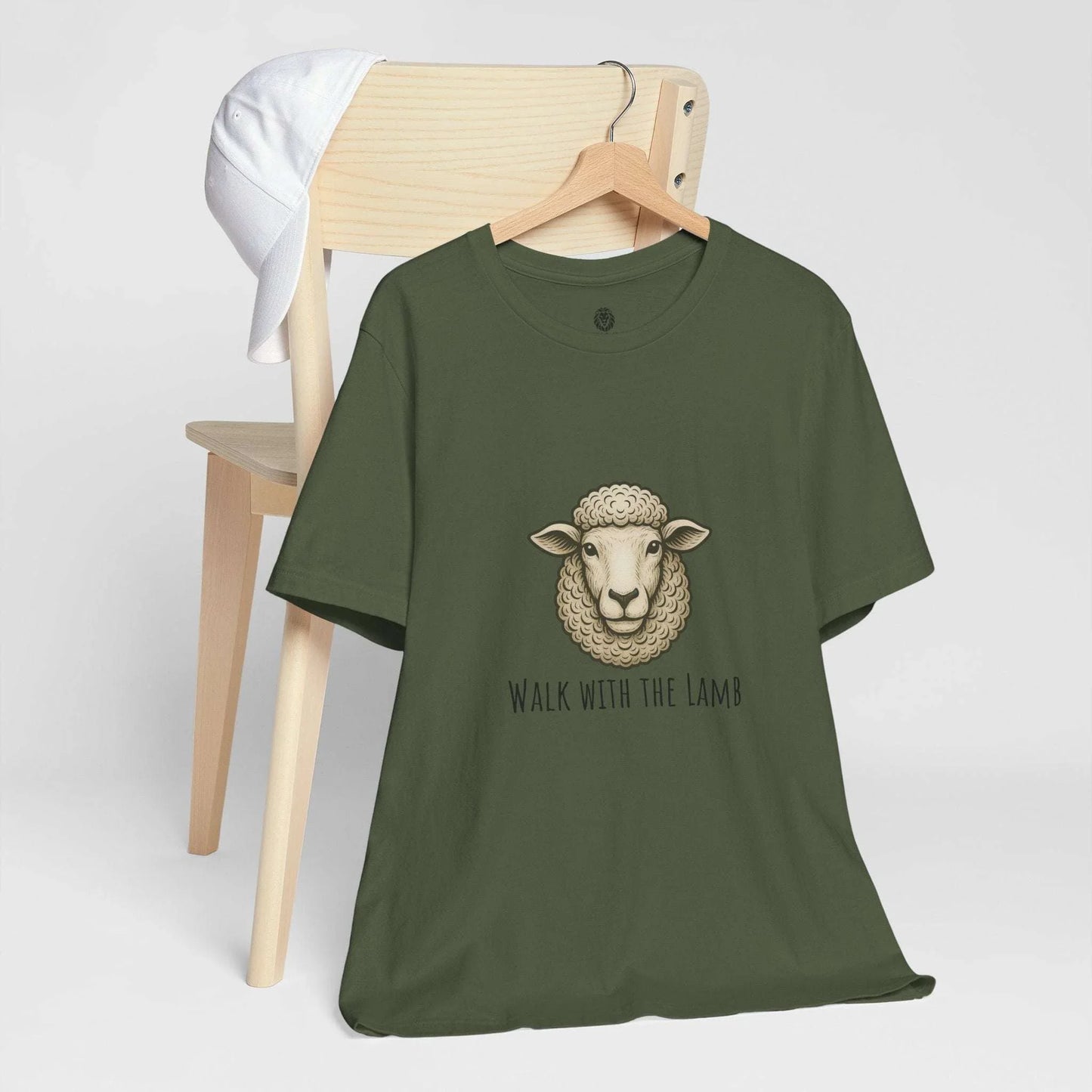 Faith-based t-shirts with lion and lamb graphics symbolizing protection and guidance