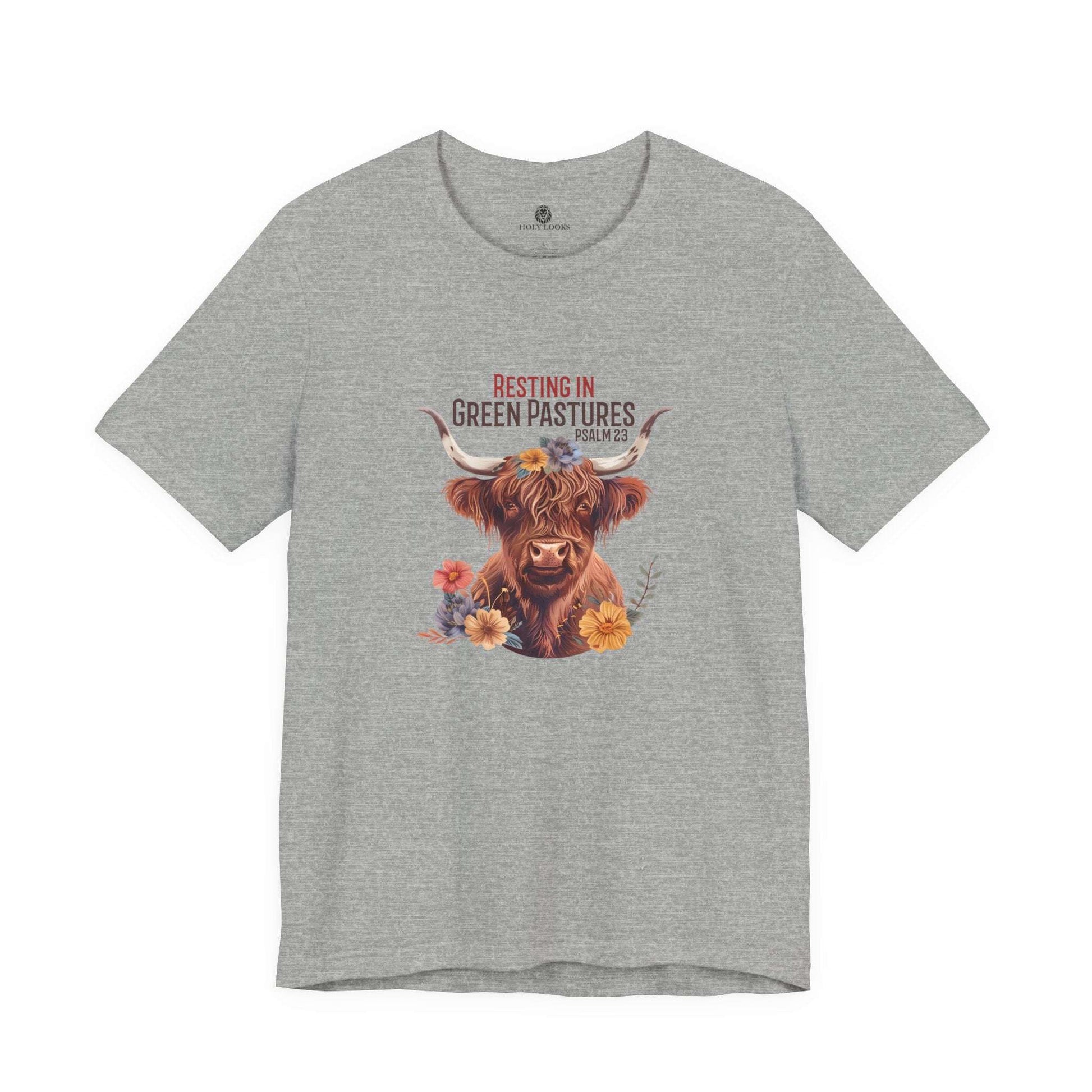 Resting in Green Pastures Fall Tee – Psalm 23 Christian Shirt