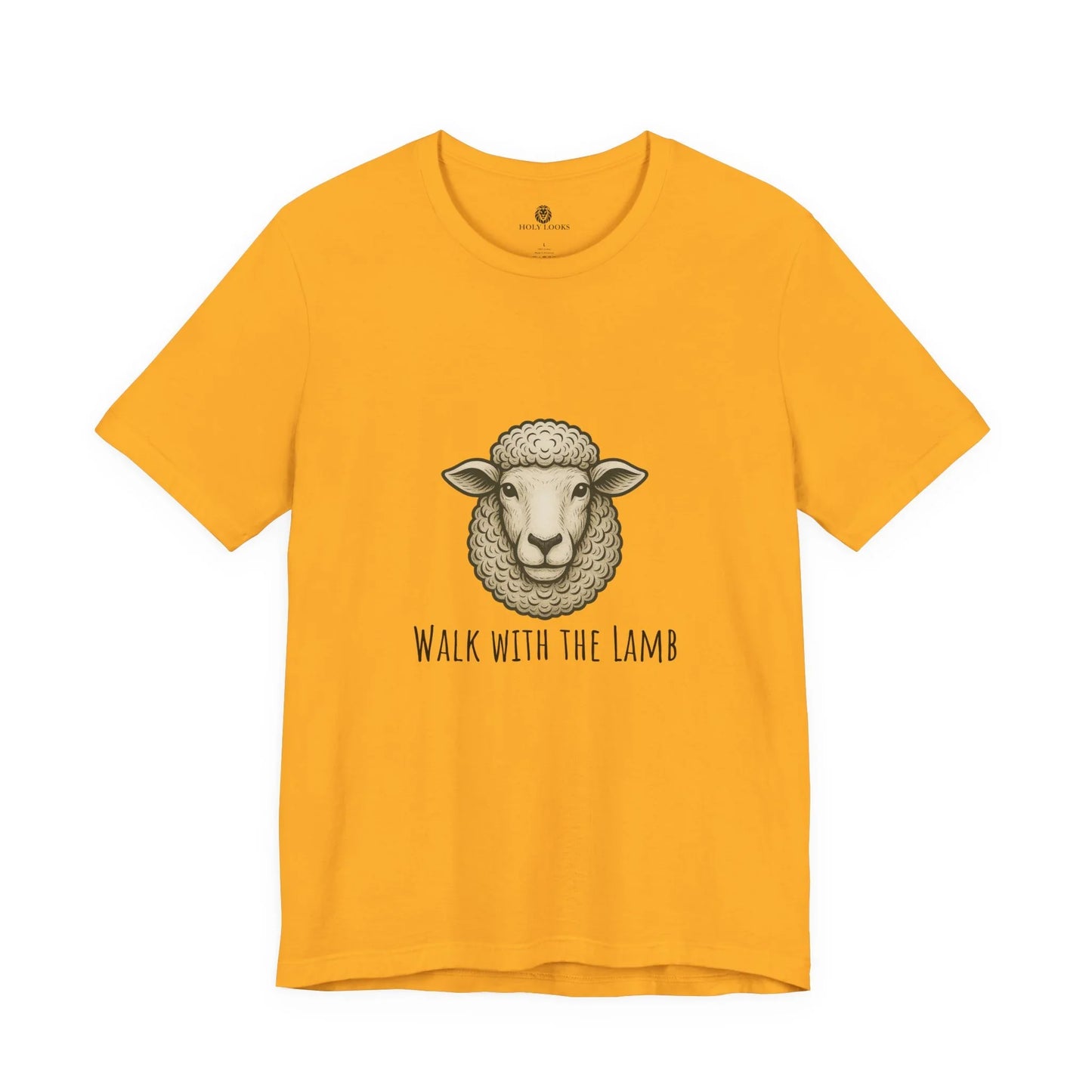 Religious lion and lamb t-shirt duo with verses "Protected by the Lion" and "Walk with the Lamb"