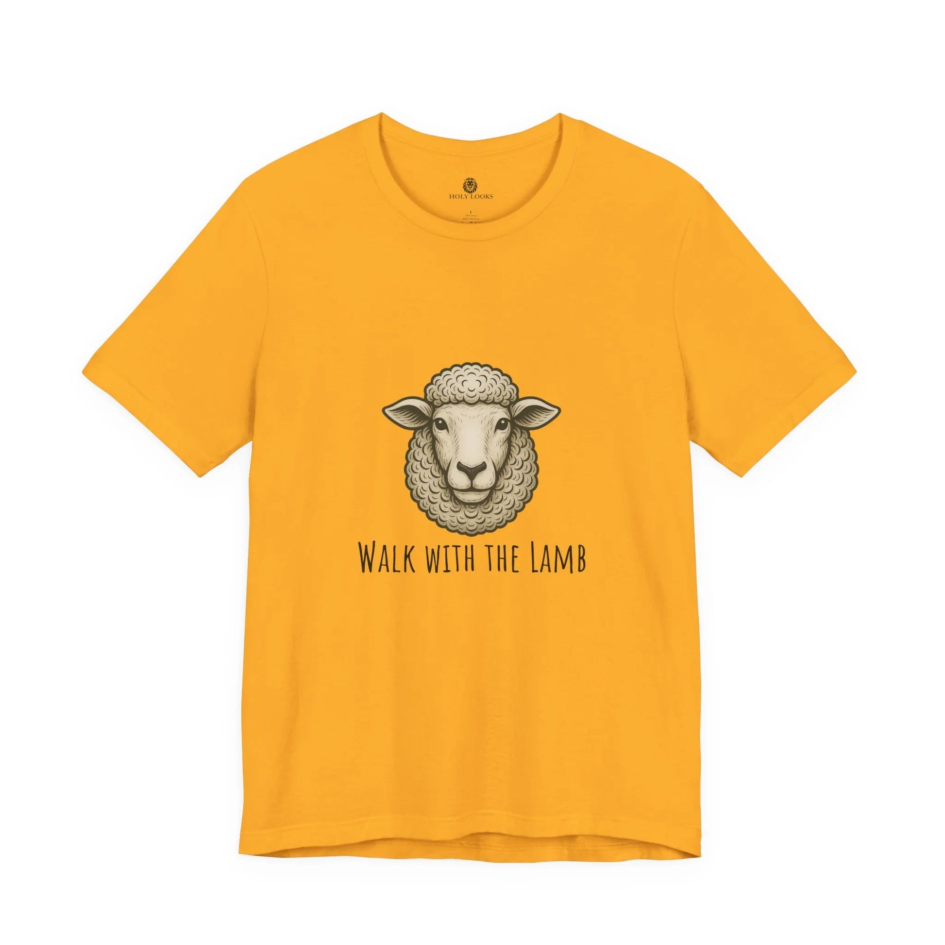 Religious lion and lamb t-shirt duo with verses "Protected by the Lion" and "Walk with the Lamb"