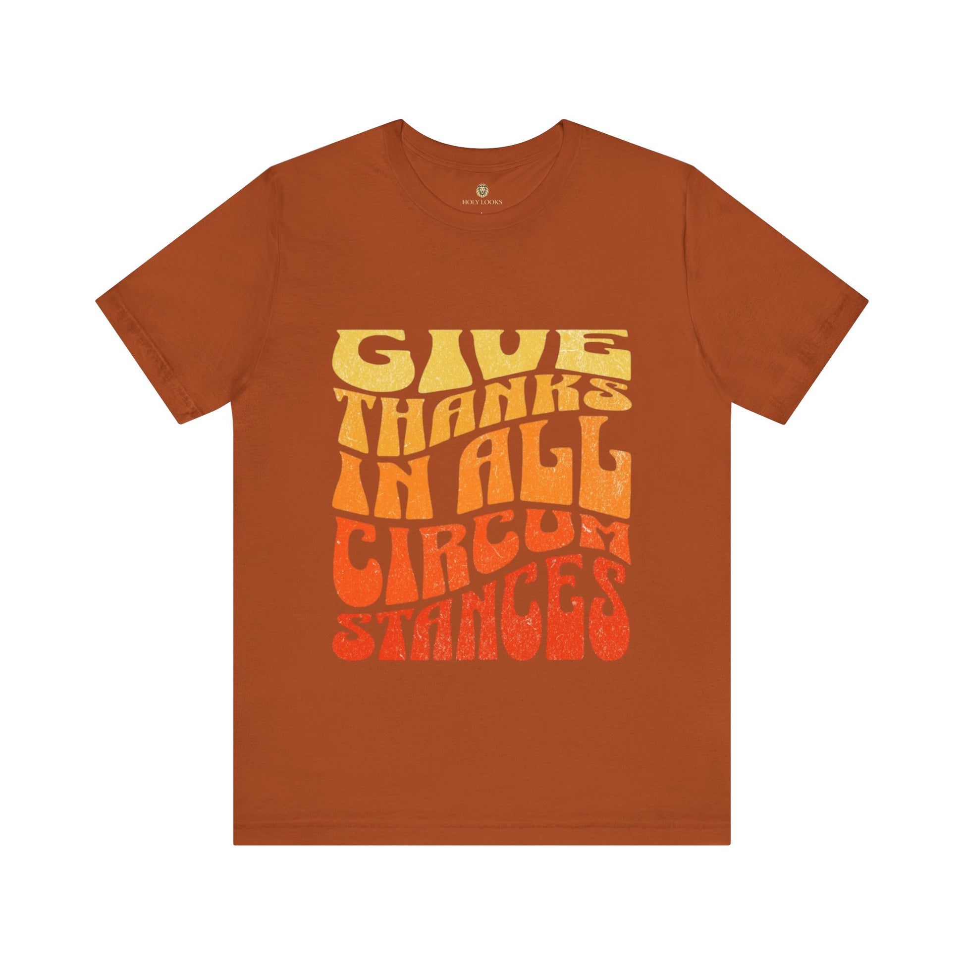 Religious t-shirt with pumpkin design and Thanksgiving message