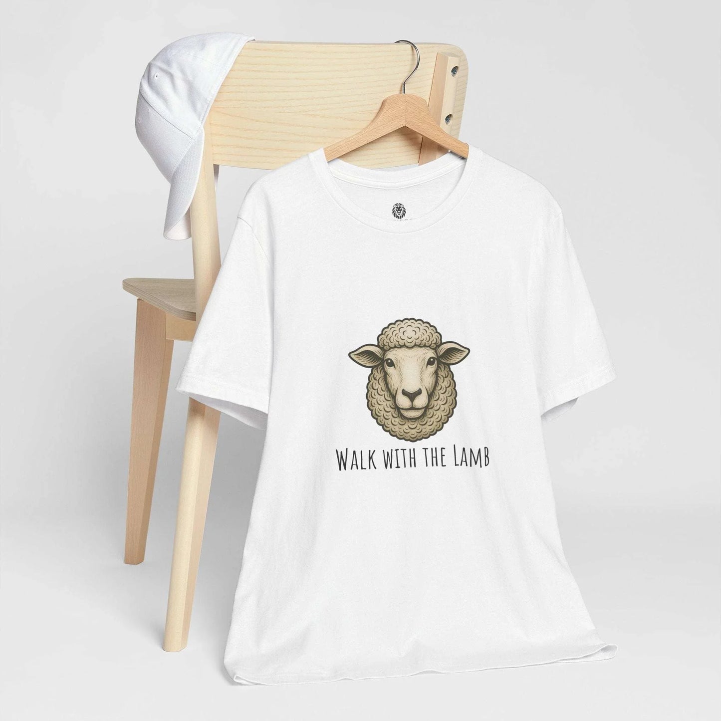 Religious graphic tees for moms and kids featuring a lion and lamb design with spiritual quotes