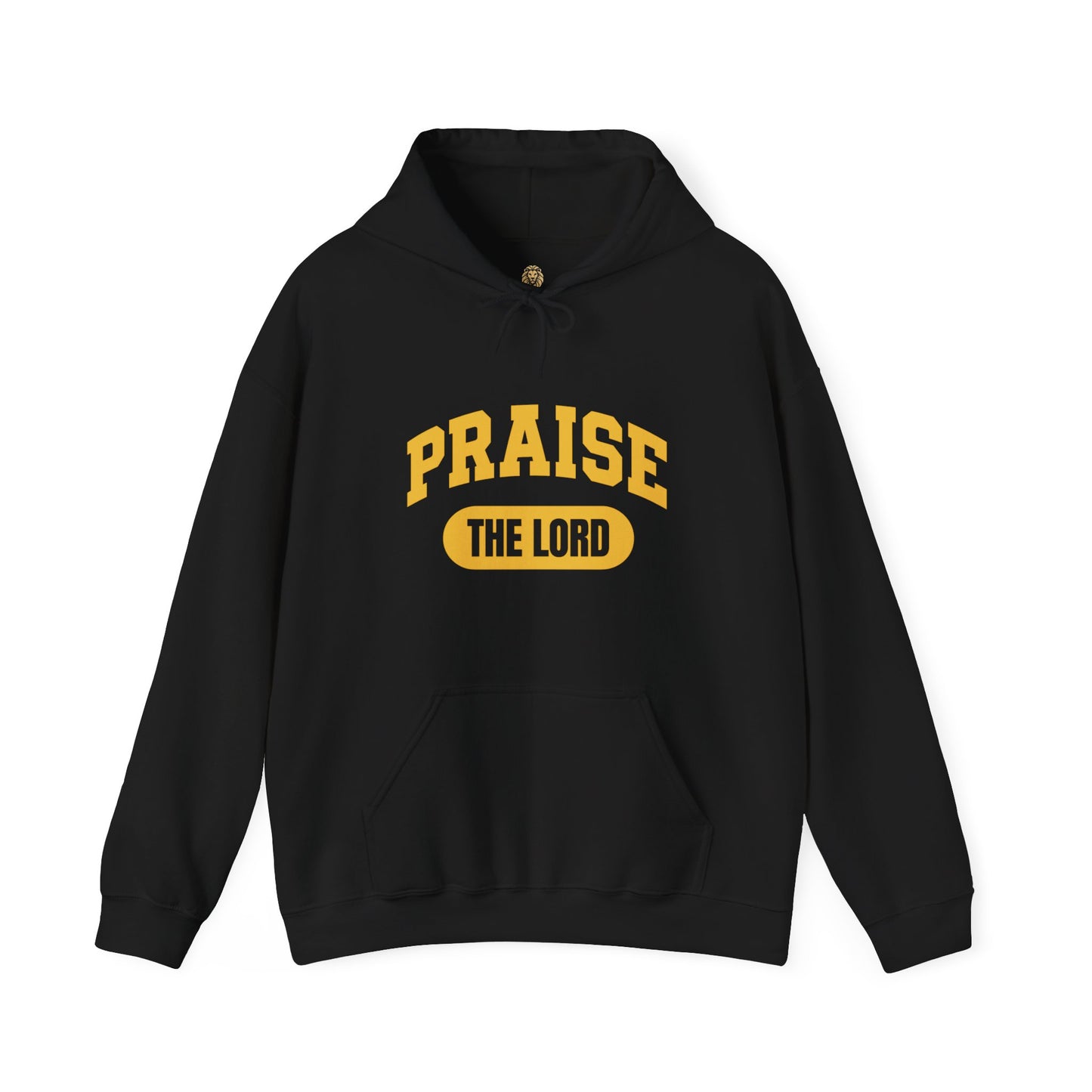 Christian graphic hoodie with "PRAISE THE LORD" phrase for faith-filled expression