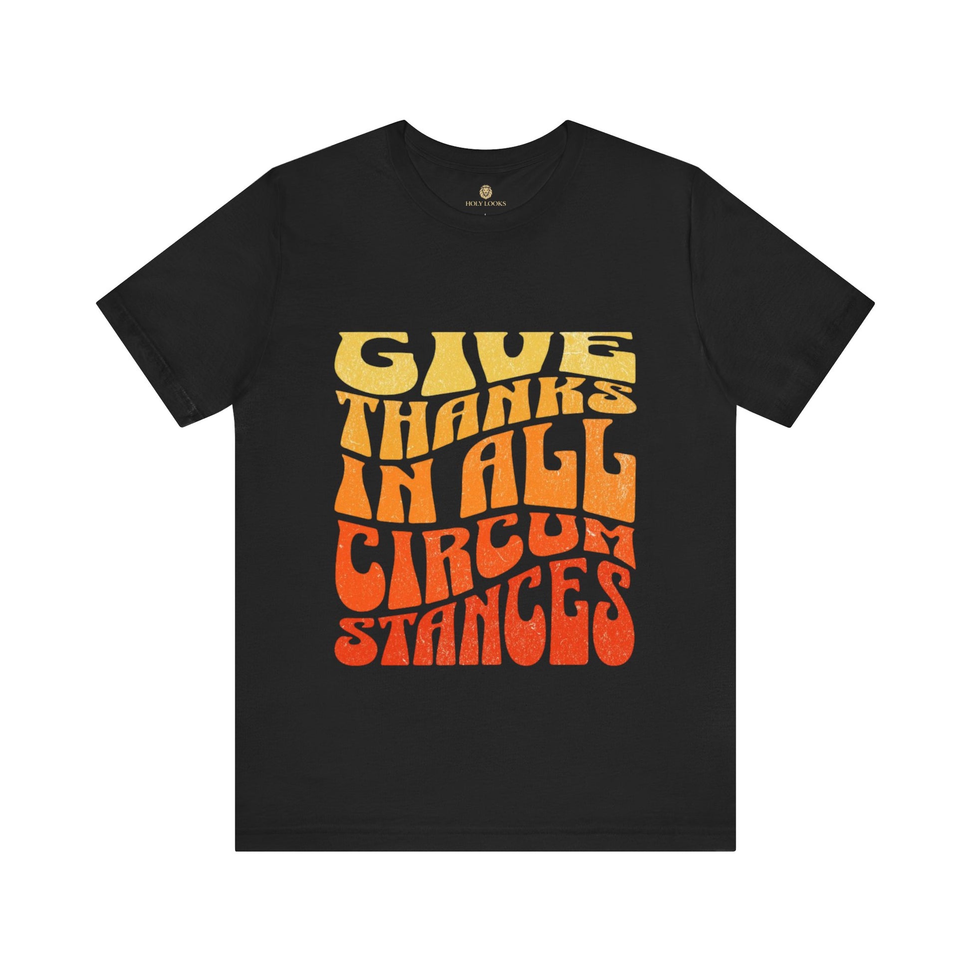 Faith-based t-shirt with autumn-themed "Give Thanks" message