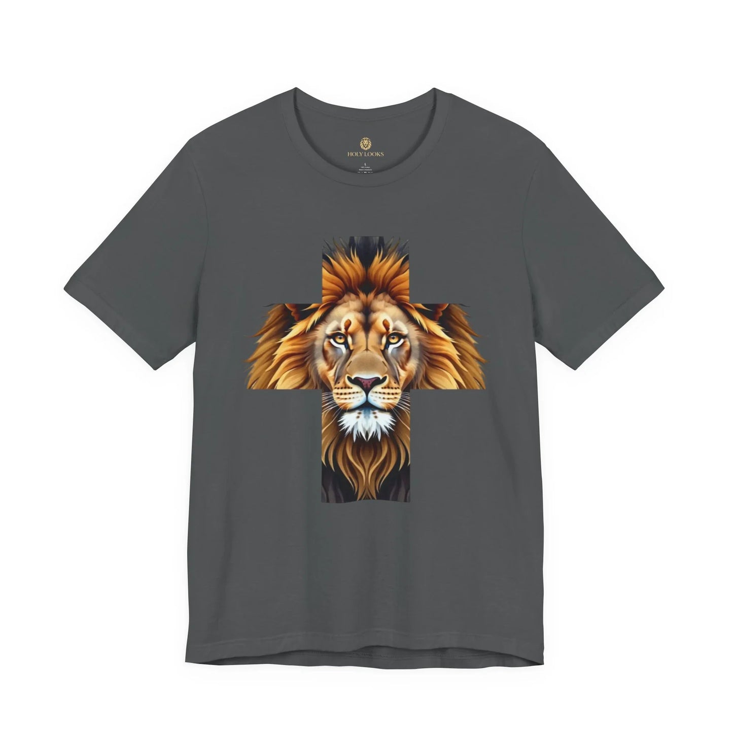 Lion of Judah t-shirt with a powerful lion inside a cross design