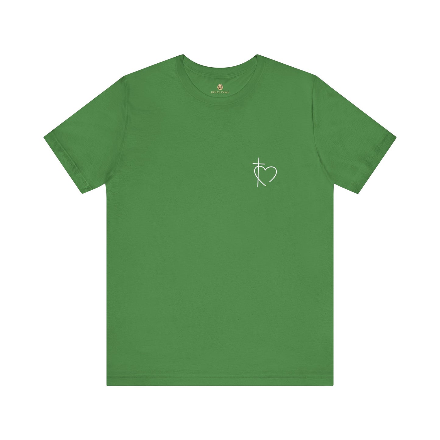 Inspirational t-shirts with small heart and cross design