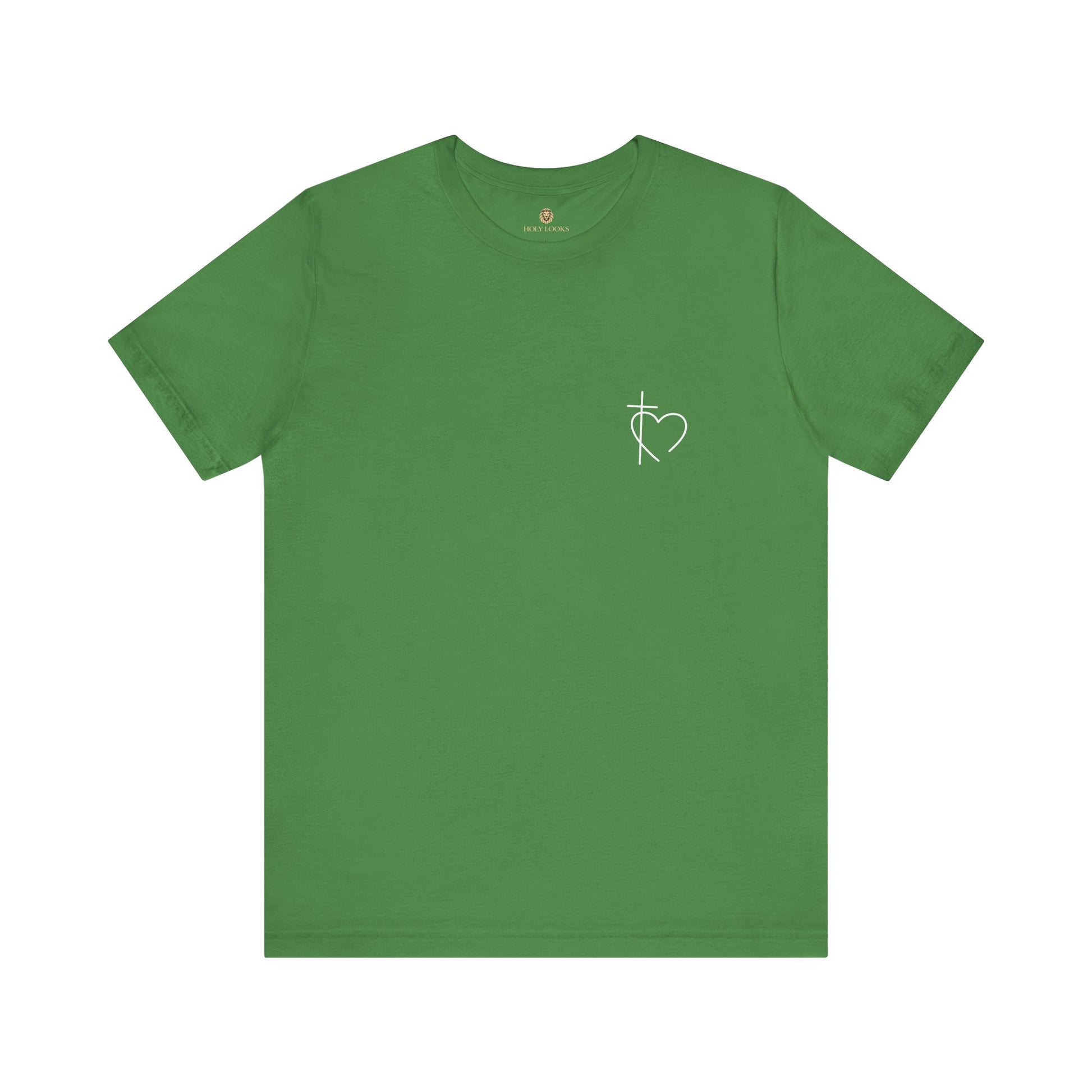 Inspirational t-shirts with small heart and cross design