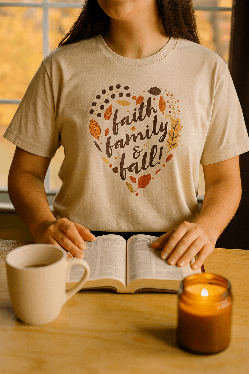 Faith, Family & Fall Christian T-Shirt - Holy Looks