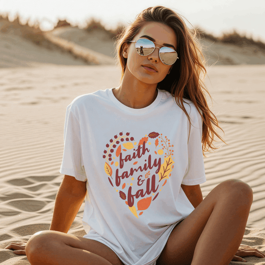Faith, Family & Fall Christian T-Shirt - Holy Looks