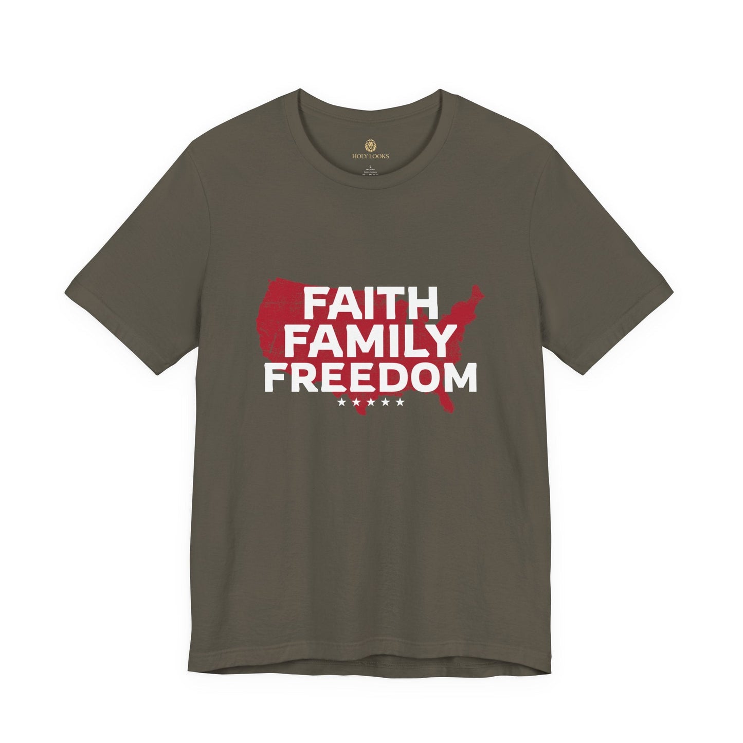 Faith Family Freedom USA Christian Tee - Holy Looks