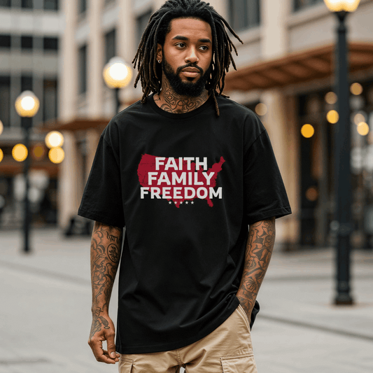 Faith Family Freedom USA Christian Tee - Holy Looks