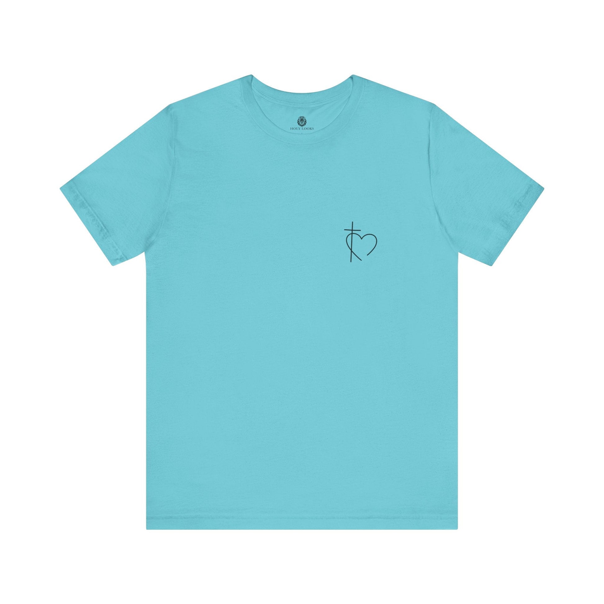 Minimalist Cross & Heart Christian T-Shirt - Holy Looks