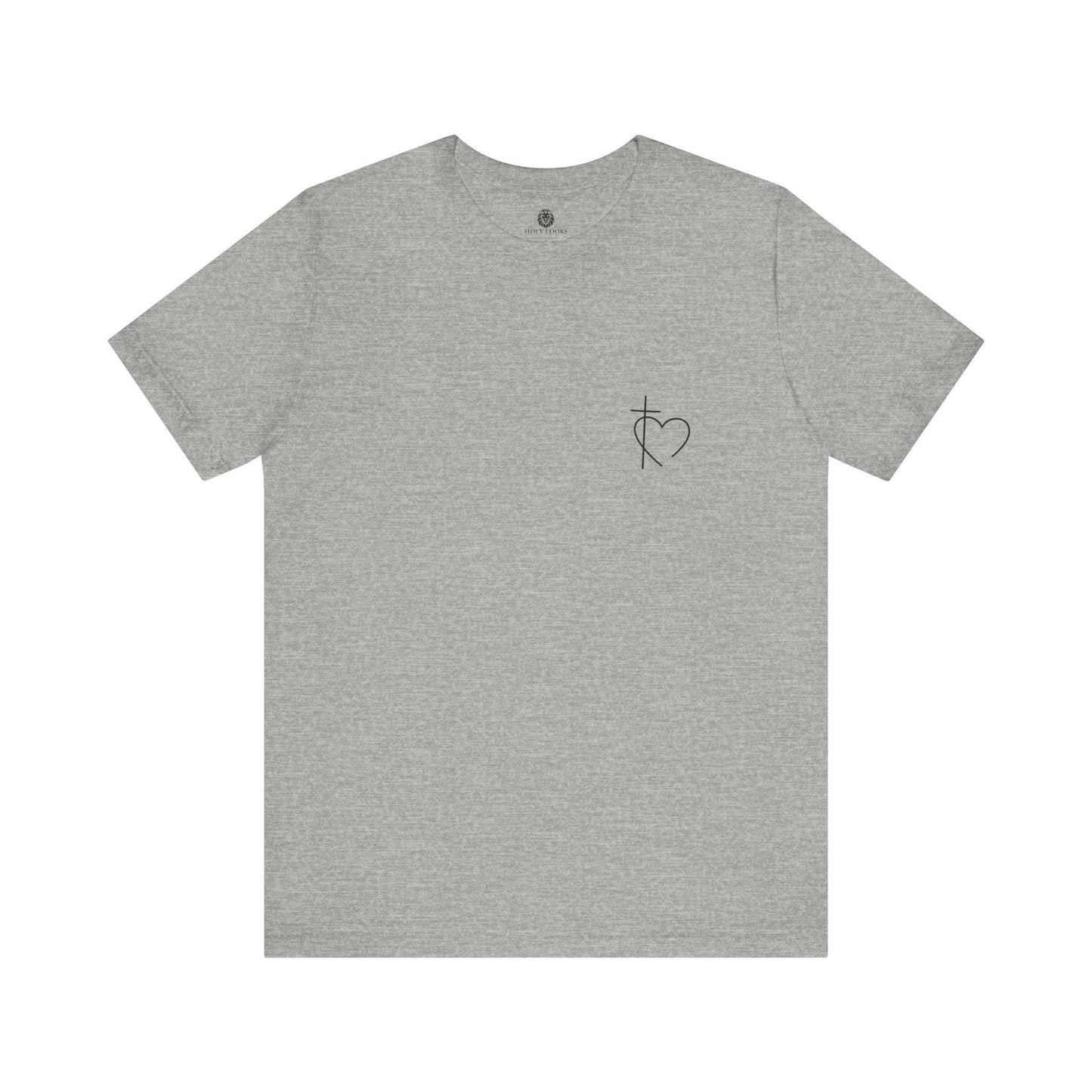 Minimalist Cross & Heart Christian T-Shirt - Holy Looks