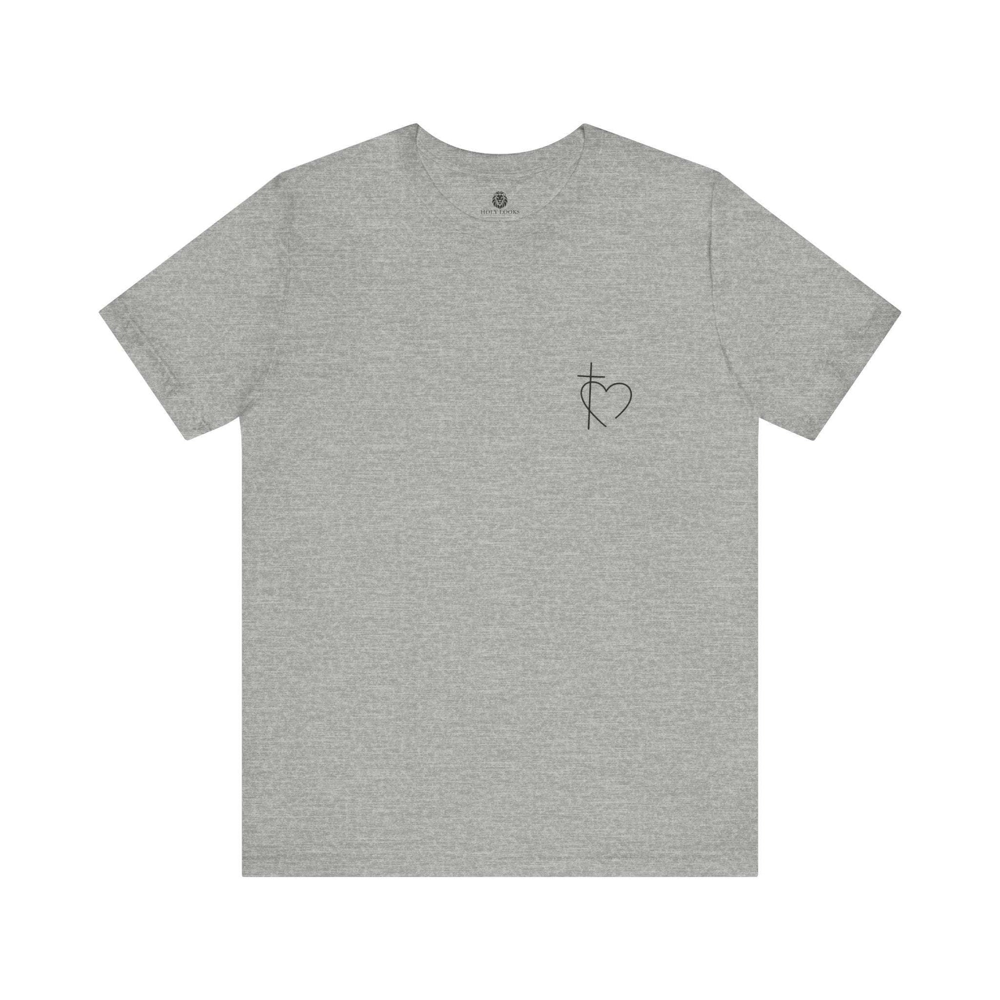 Minimalist Cross & Heart Christian T-Shirt - Holy Looks