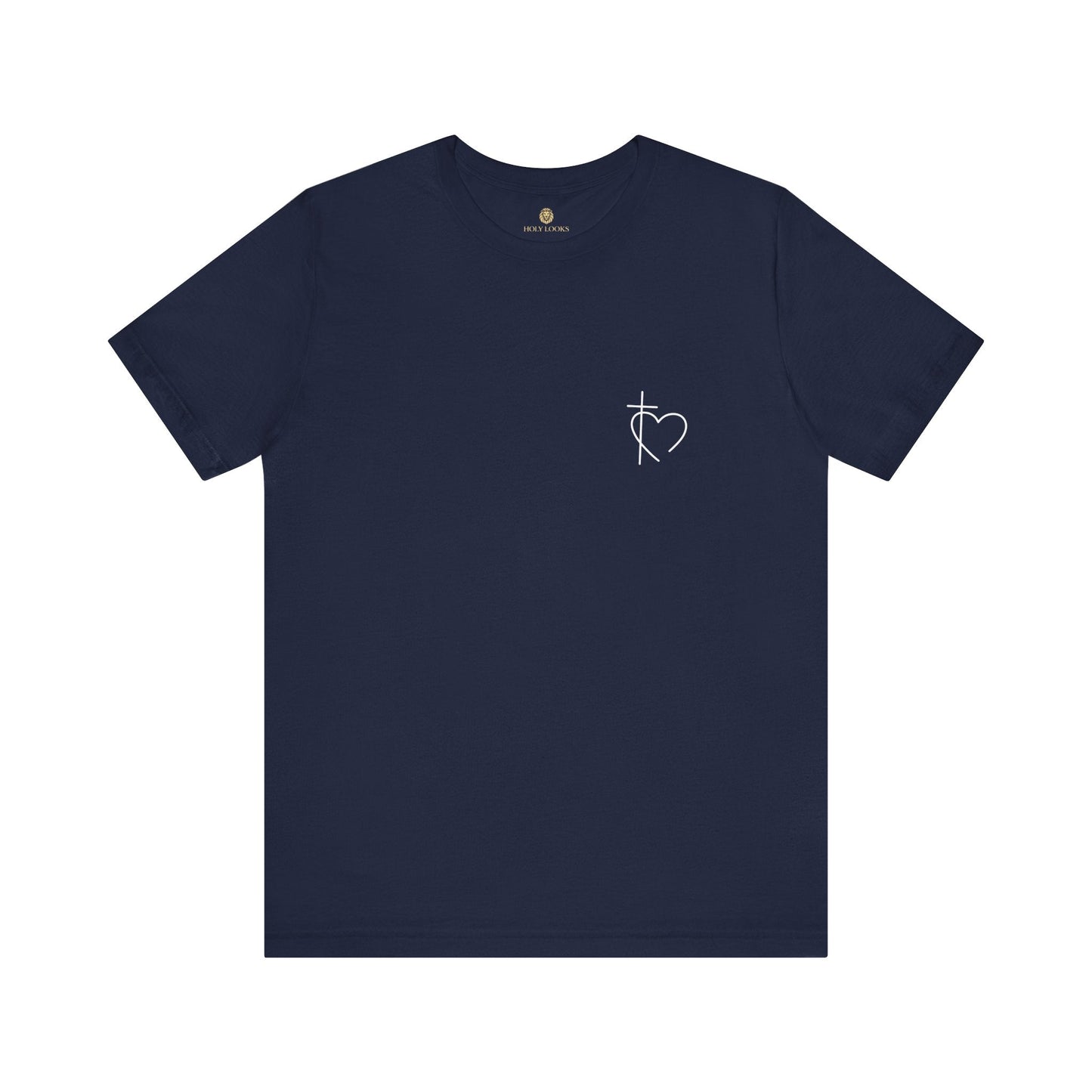 Minimalist Cross & Heart Christian T-Shirt - Holy Looks