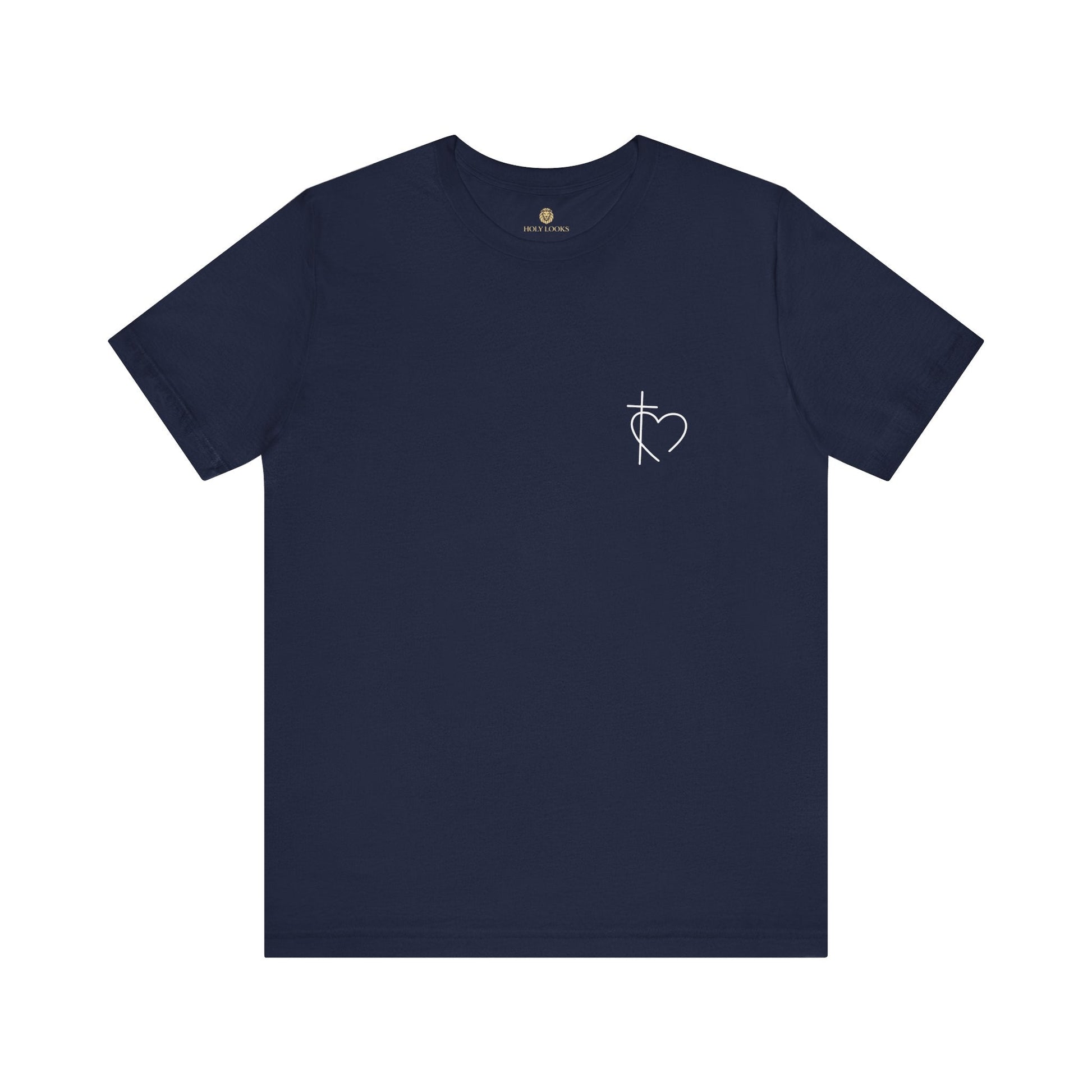 Minimalist Cross & Heart Christian T-Shirt - Holy Looks