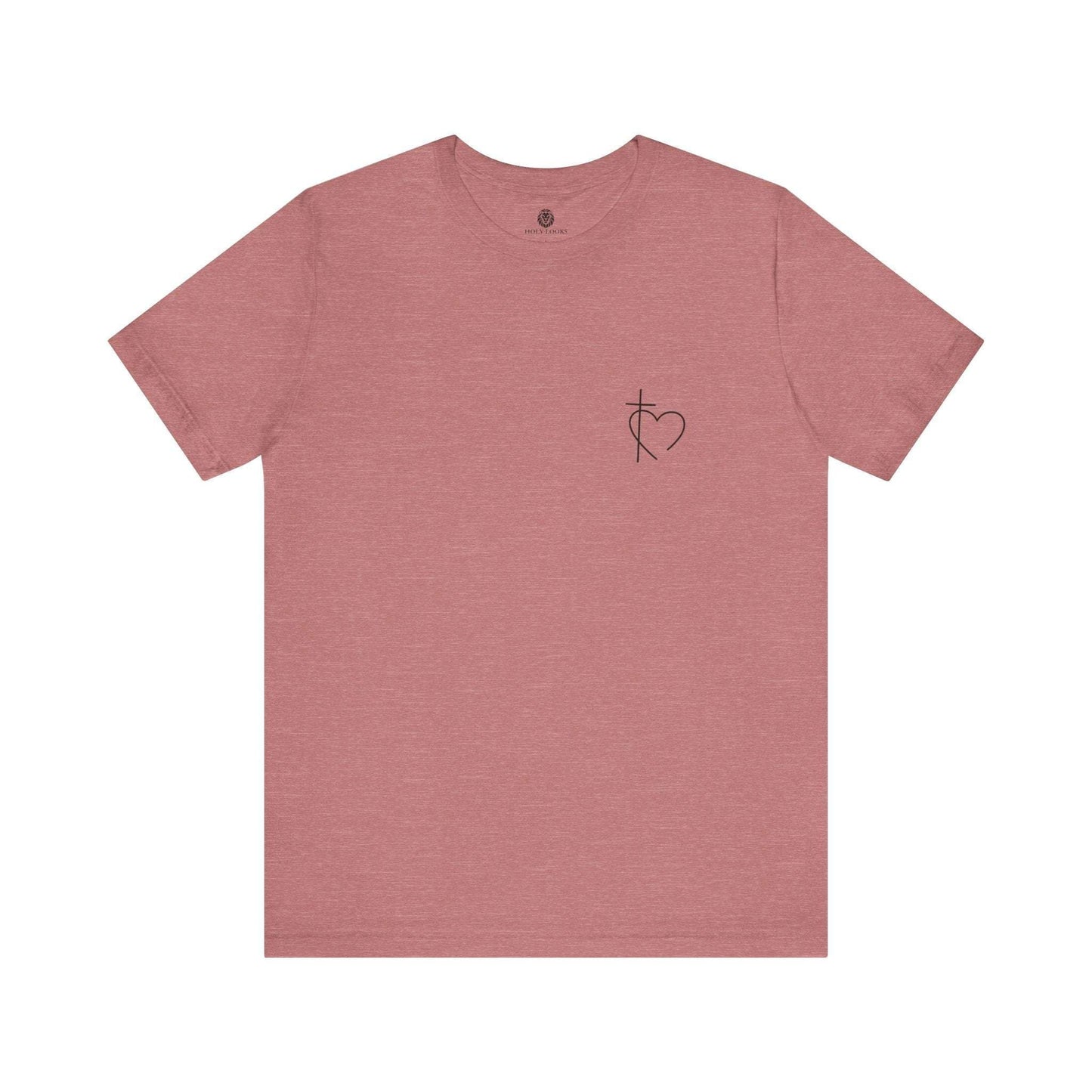 Minimalist Cross & Heart Christian T-Shirt - Holy Looks