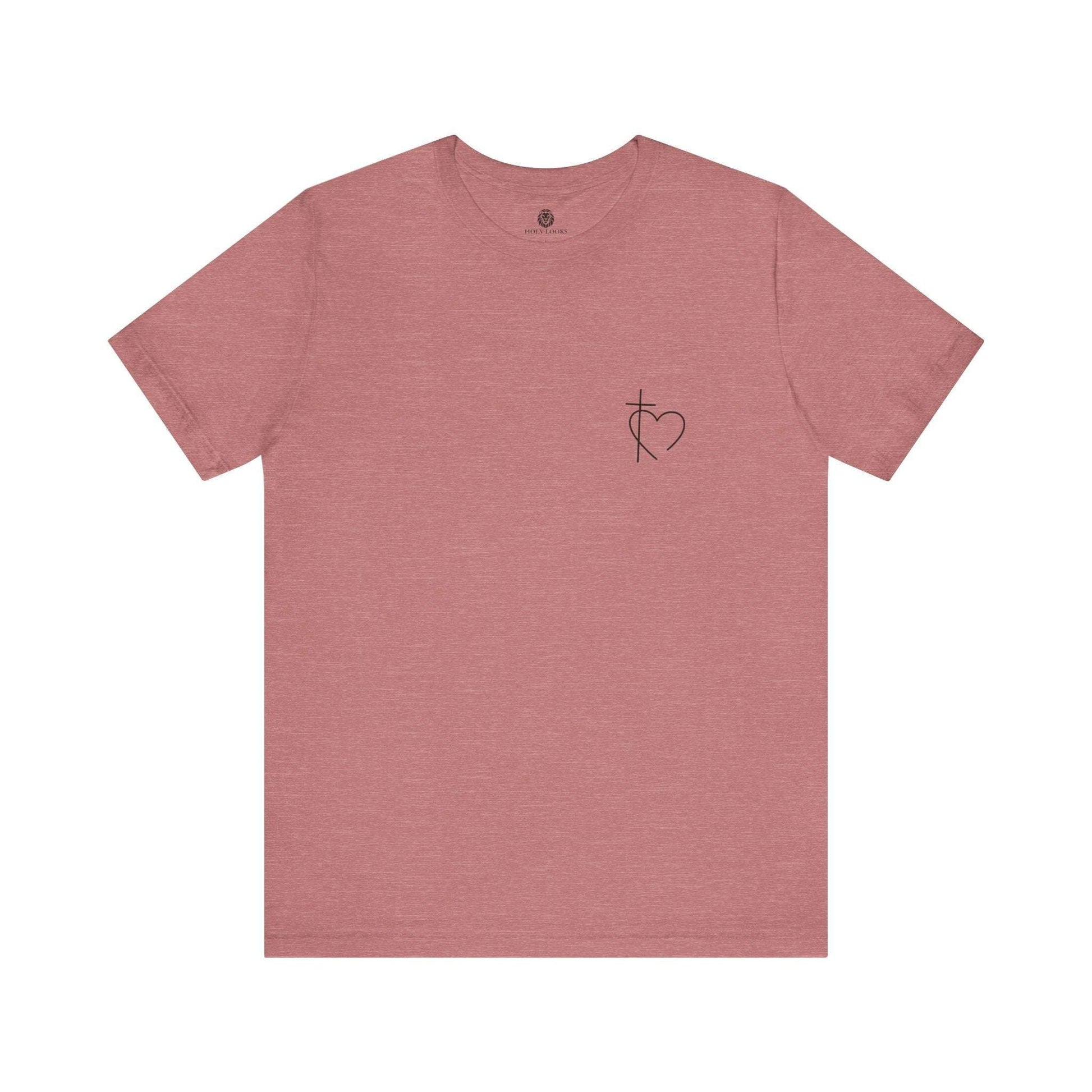 Minimalist Cross & Heart Christian T-Shirt - Holy Looks