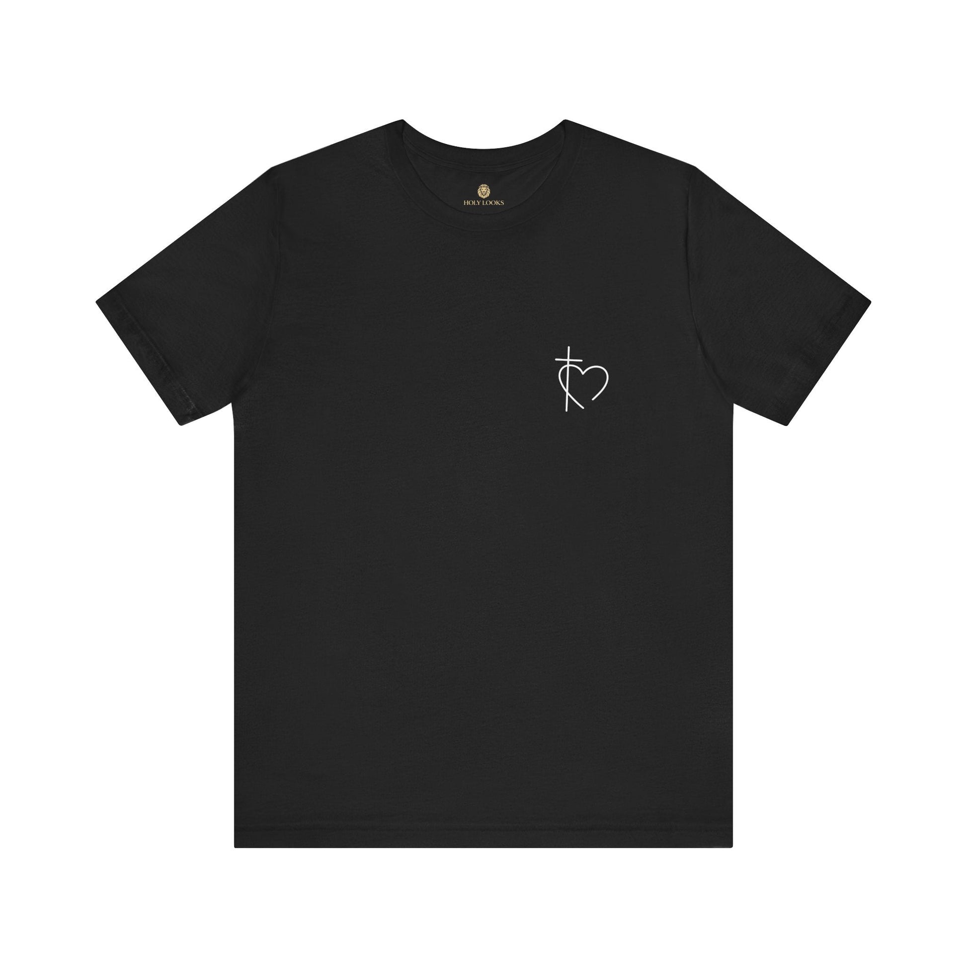 Minimalist Cross & Heart Christian T-Shirt - Holy Looks